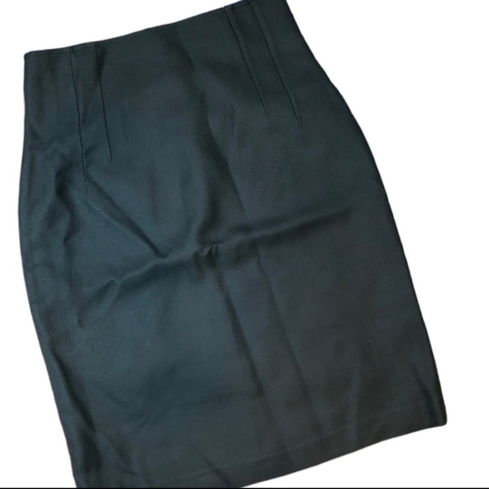KOOKAI Women’s Wool Blend Black Pencil Skirt Size 36EU /  4 US From France